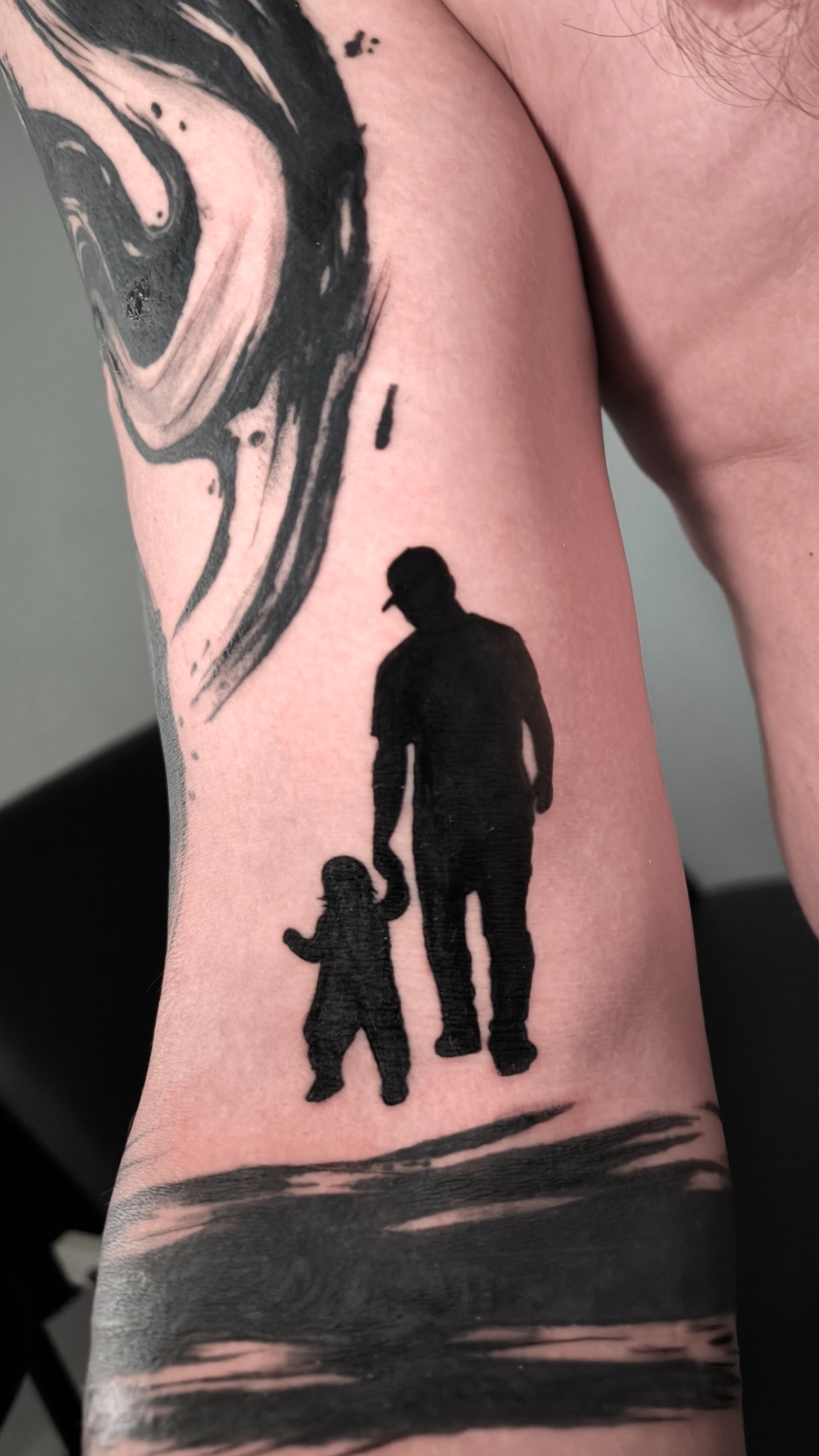 Vater Kind Silhouette Tattoo