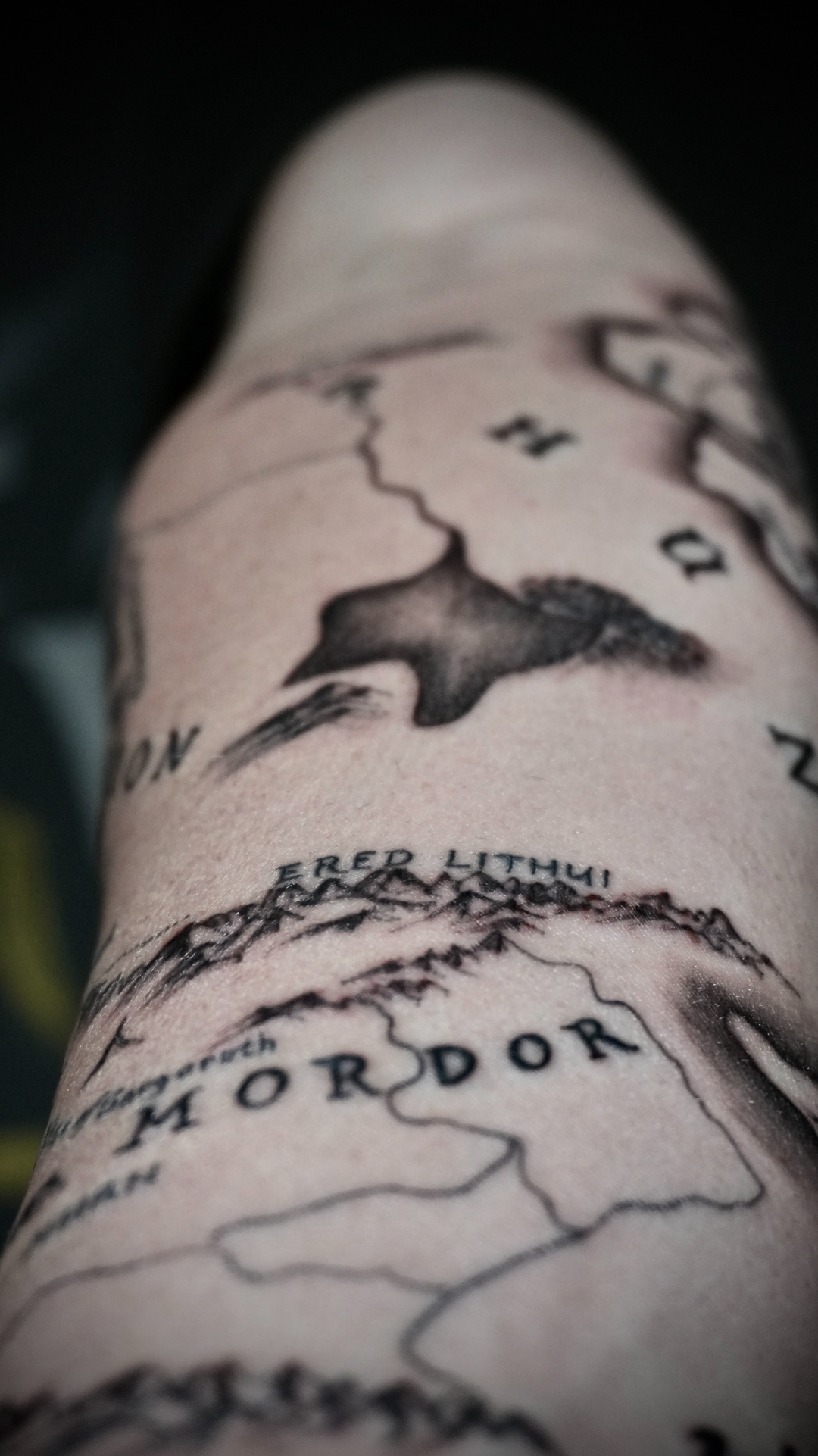 Mittelerde Karte Nah-Detail Tattoo