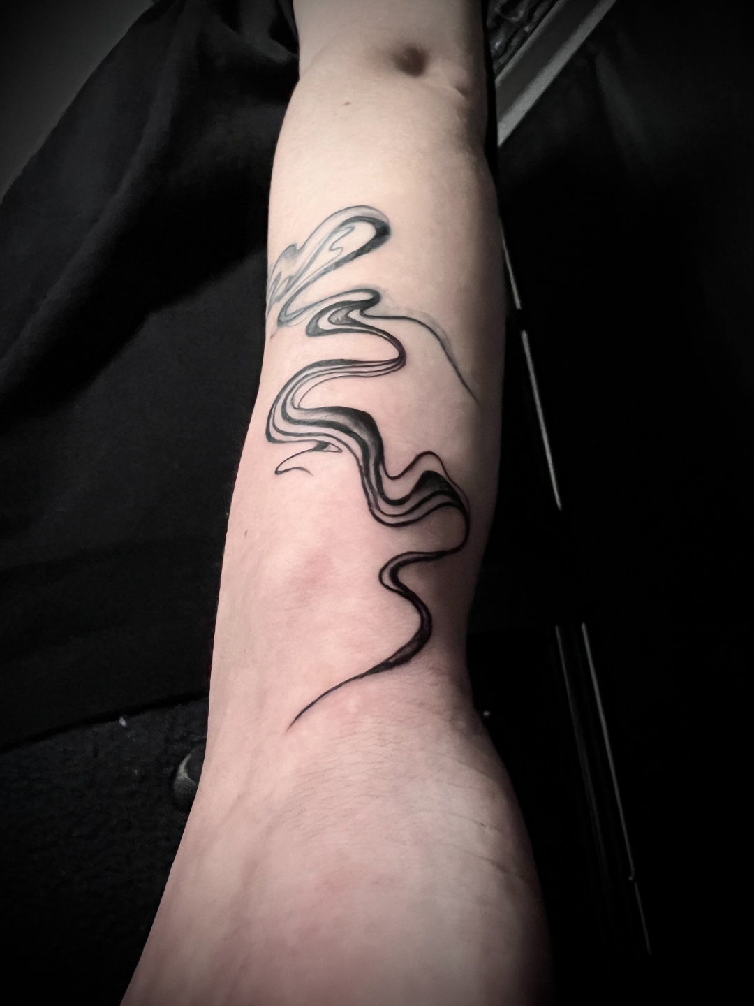 Smoke Wave Arm Tattoo