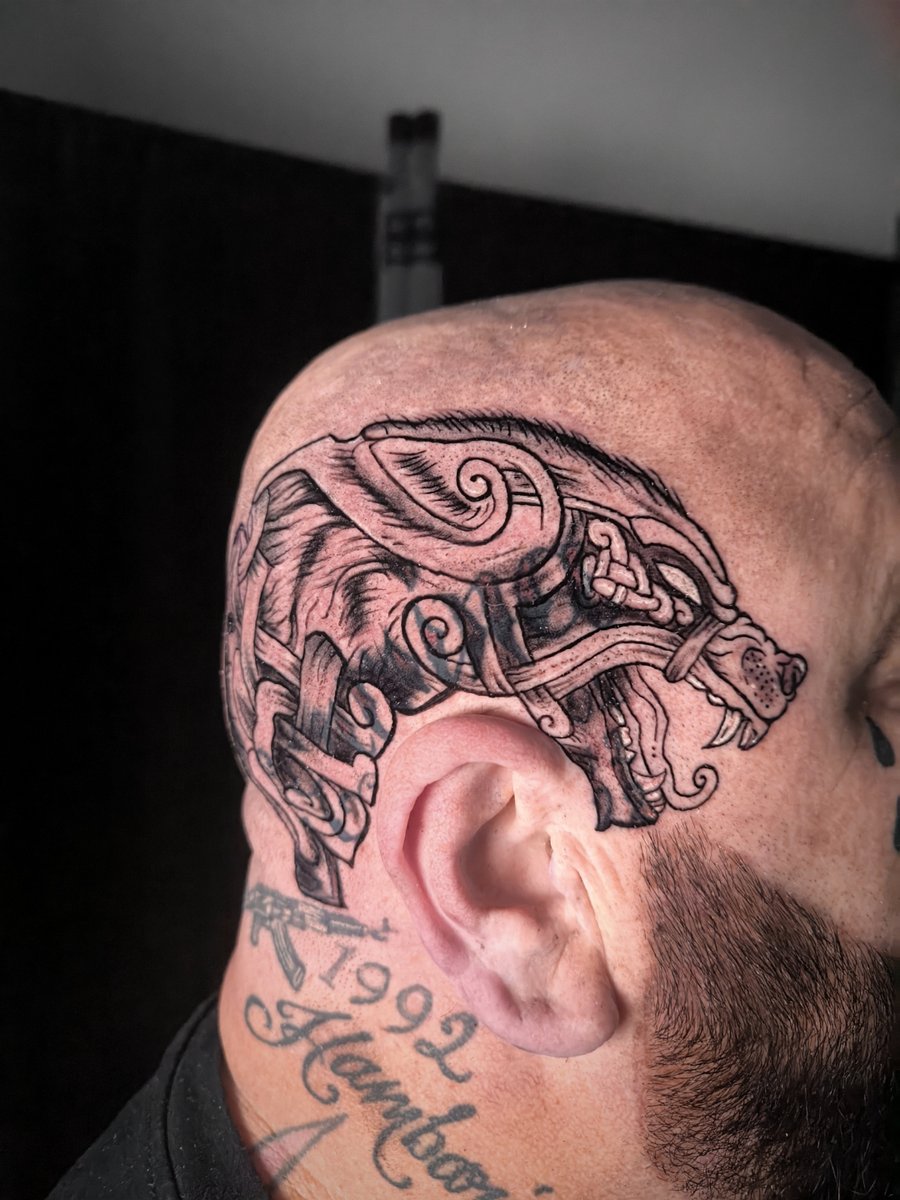 Wolf Kopf Cover-up Realism Tattoo